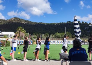 Línea de tiro durante el campeonato.