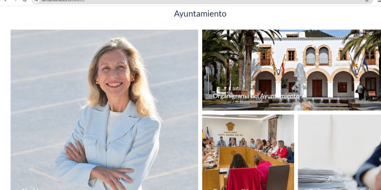 Una captura de la web de Santa Eulària, la más transparente de Baleares con un 9,4 de nota.