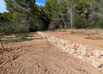 Imagen de una pared de piedra facilitada por el Ajuntament de Santa Eulària.