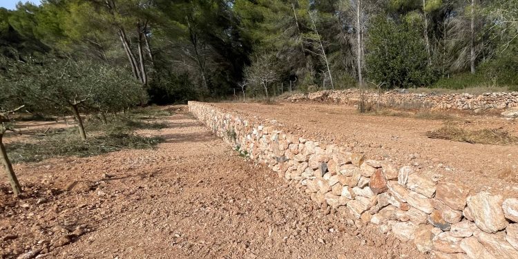 Imagen de una pared de piedra facilitada por el Ajuntament de Santa Eulària.