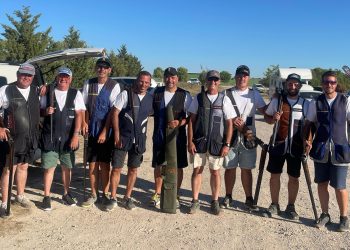 Los representantes ibicencos en la competición de Compak Sporting que se celebra en Zaragoza este fin de semana.