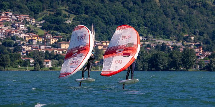 X-15 Class One Design Wingfoil Training Camp in Dongo, Lake Como, Italy. Photo by Georgia Schofield.