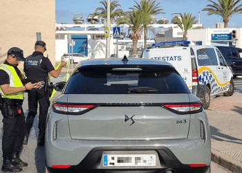 Imagen de uno de los controles de velocidad. Foto: Policía Local de Ibiza