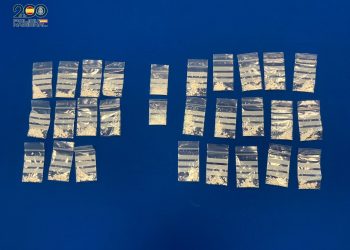 La droga incautada, en bolsitas para su venta.