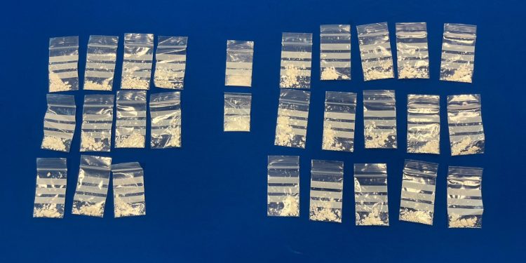 La droga incautada, en bolsitas para su venta.