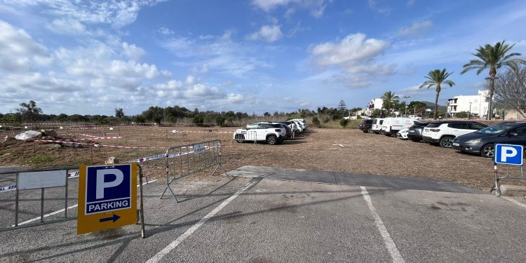 Aparcamiento provisional. Foto: Ayuntamiento de Santa Eulària
