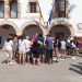 Personas afectadas por el desahucio, ayer en el Ayuntamiento de Santa Eulària.