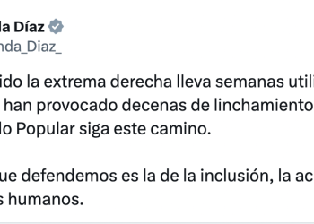 Tuit de Yolanda Díaz a Albiol.