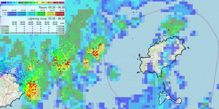 Las tormentas se aproximan a Ibiza.