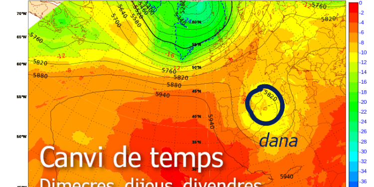 Una imagen de la Aemet que confirma una DANA sobre las islas