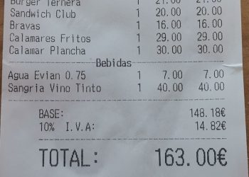 Detalle del ticket compartido en redes por una emisora local