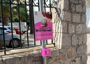Una de las papeleras para chicles que forman parte de la iniciativa. Foto: Ayuntamiento de Ibiza