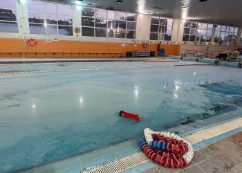 Estado en el que ha quedado la piscina. Foto: Ayuntamiento de Ibiza