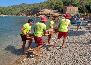 Imágenes del simulacro facilitadas por el Ayuntamiento de Sant Antoni.