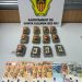 Doce tabletas de hachís y 440 euros en efectivo. Policía Local de Santa Eulària.