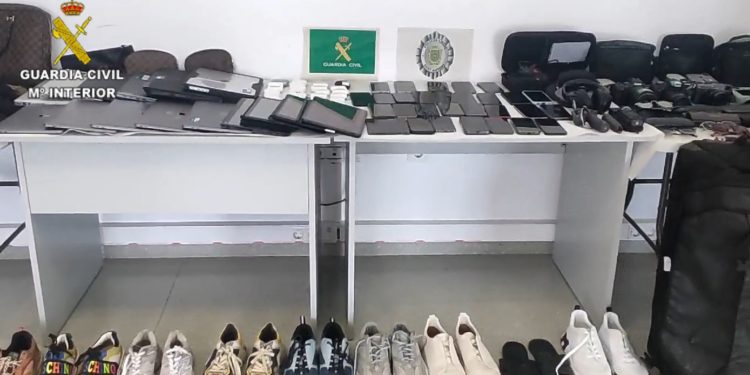Objetos sustraídos y recuperados en la Operación Moradores de la Guardia Civil.