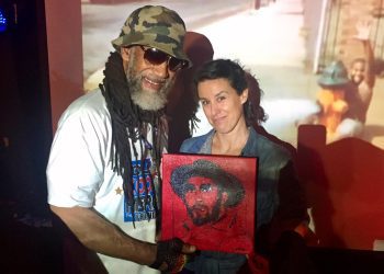 Aida Miro con Kool Herc, en Nueva York.