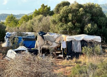 Imagen de un poblado chabolista en Ibiza.