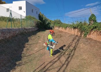 Intervención en uno de los torrentes. Foto: Ayuntamiento de Sant Antoni