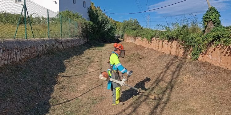 Intervención en uno de los torrentes. Foto: Ayuntamiento de Sant Antoni