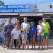 John Bertrand, en el centro de la imagen, durante su visita a las instalaciones en Talamanca del Club Náutico de Ibiza y Un mar de posibilidades.