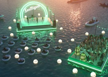 Aspecto que tendrá el festival sobre el mar de Sant Miquel.