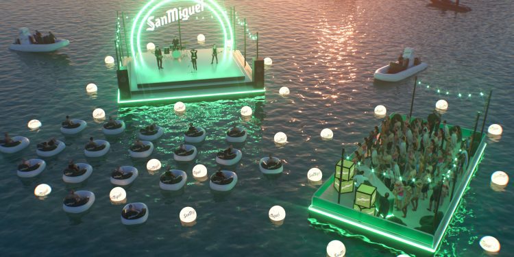 Aspecto que tendrá el festival sobre el mar de Sant Miquel.