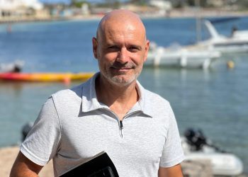 Jordi Grivé, concejal de Embellecimiento y Transición Energética, en Talamanca.