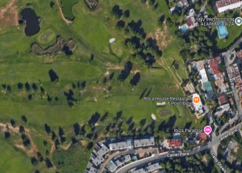 Vista de Google Maps del campo de golf de Roca Llisa de Santa Eulària.
