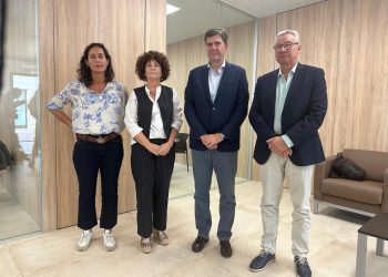 Lorente, Costa, Bauzà y Aloy, durante la visita. Foto: Govern balear