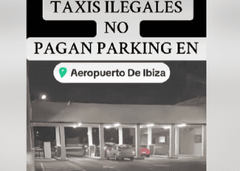 Captura del vídeo de Elite Corsaris d'Eivissa que capta el momento en que el taxi pirata se coloca para salir del aparcamiento. Facebook Elite Corsaris.