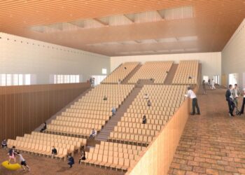 Aspecto de cómo será el Palacio con la segunda fase construida.
