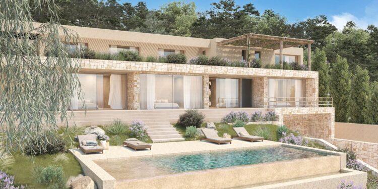 Aspecto que tendrá Can Montaña, una de las tres nuevas villas de lujo en Ibiza (Sant Miquel). Izilend