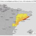 Mapa de avisos de hoy de la Aemet en Catalunya. Fuente Aemet