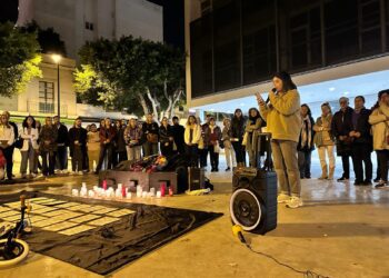 Un momento de la concentración de Vila. Foto: L. F.