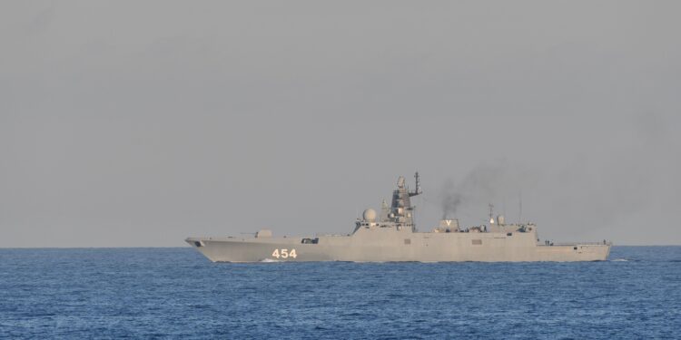 Fragata rusa 'Almirante Gorshkov'. Foto: Estado Mayor de la Defensa