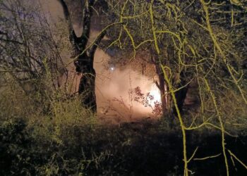 Imagen del incendio sucedido esta noche.