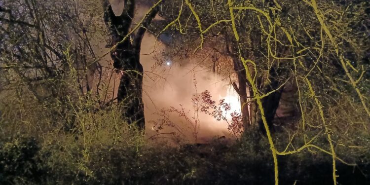 Imagen del incendio sucedido esta noche.