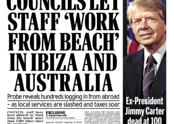 Portada del Daily Mail que destaca los "abusos" de teletrabajo de personal de ayuntamientos británicos.
