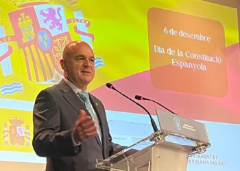 Vicent Marí durante su discurso de la Constitución.