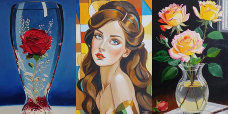 Tres de las obras de José María Cabello.