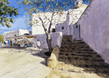 Obra ganadora del concurso de pintura rápida 2024 de categoría adultos, de Federico Plasencia