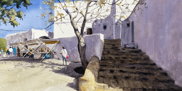 Obra ganadora del concurso de pintura rápida 2024 de categoría adultos, de Federico Plasencia