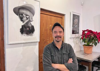 Raúl Moya, en una imagen de la exposición en Can Jordi compartida por Sant Josep és Música.