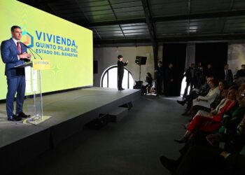 El presidente del Gobierno, Pedro Sánchez, durante su intervención en el foro. | Pool Moncloa/Fernando Calvo y Borja Puig de la Bellacasa