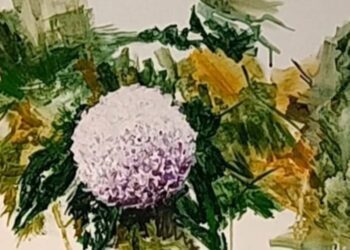 Uno de los cuadros que la pintora Lina Fita presentará en su exposición 'Terra vermella'.