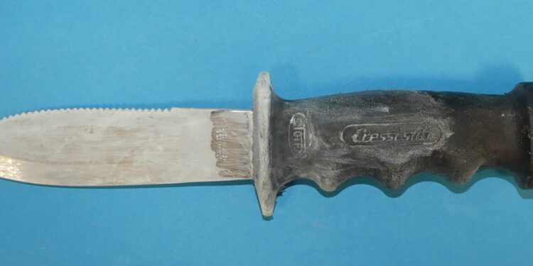 Arma empleada en la agresión. Foto Policía Nacional