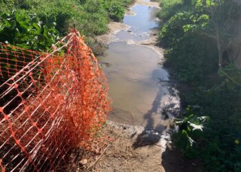 Imagen de los nuevos episodios de vertidos de aguas fecales en la zona sur de la bahía.