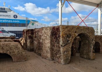 Restos del emisario submarino de Talamanca