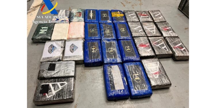 Imagen de la droga hallada en esta operación de la Agencia Tributaria.